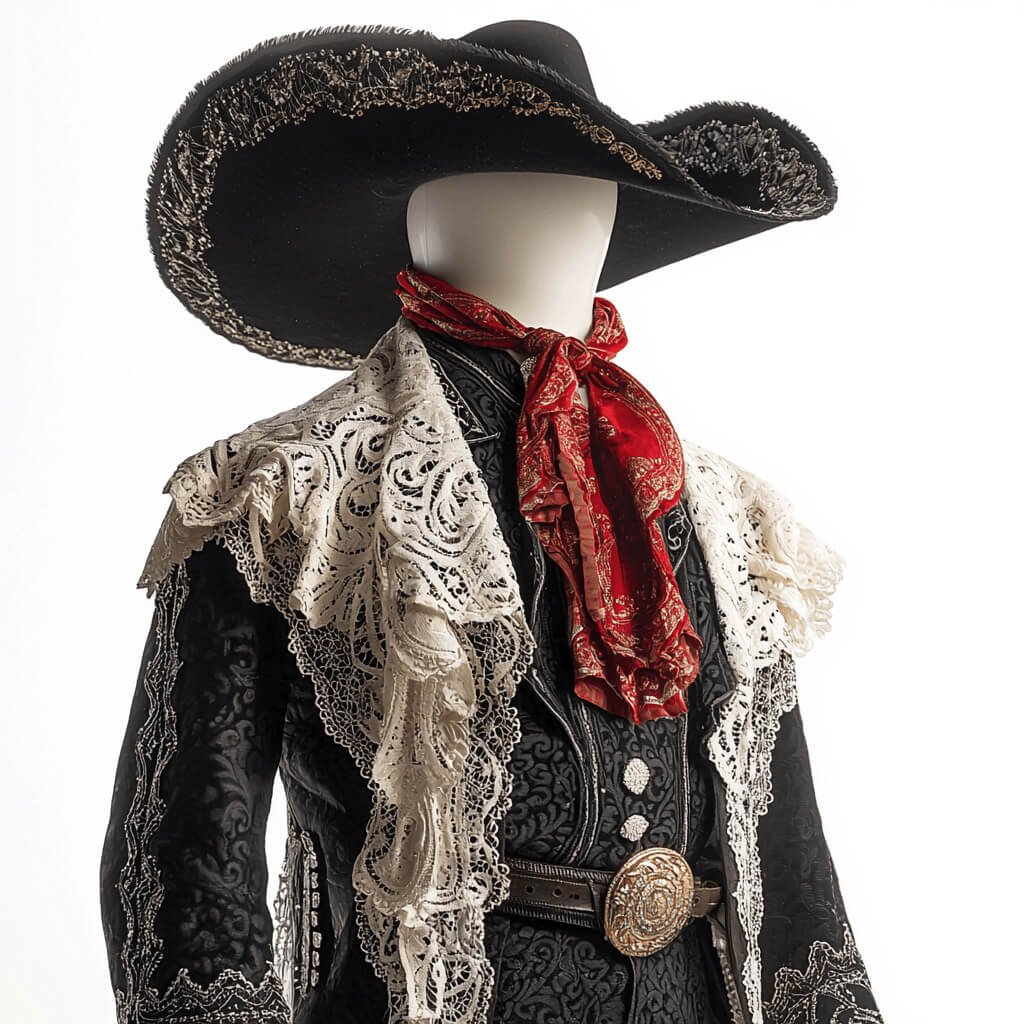 Traje de charro mexicano con sombrero tradicional